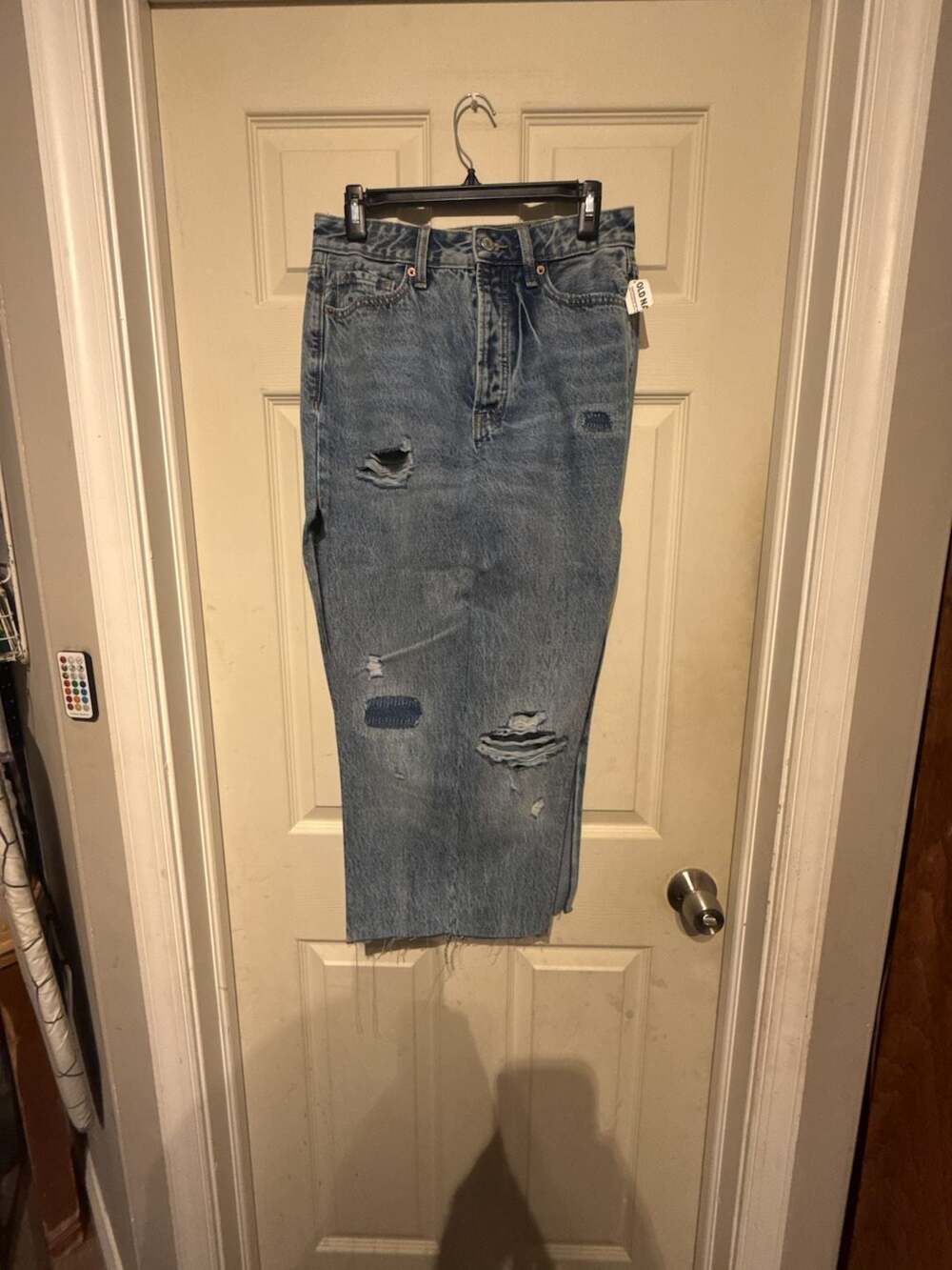 Old Navy O.G. Straight Jeans Size 6 Tall Distressed Blue Denim
